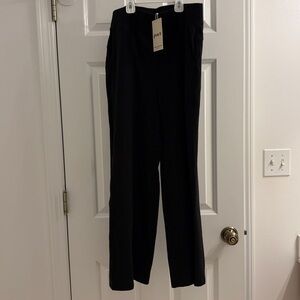 New Pact Organic cotton Airplane Pintuck Wide Leg Pant black baggy women sz M
